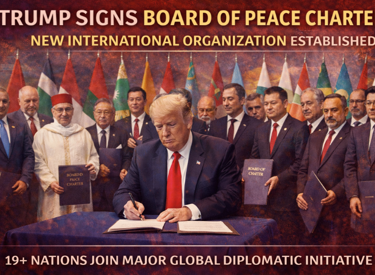 Trump Signs Board of Peace Charter, Formally Establishing New International Organization