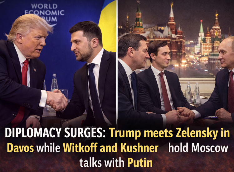Diplomacy Surges as Trump Meets Zelensky in Davos While U.S. Envoys Hold Moscow Talks With Putin